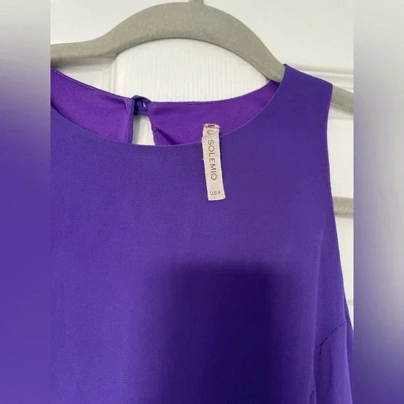 Lulu's Solemio Purple High-Neck Shift Dress, size Small - Picture 3 of 6